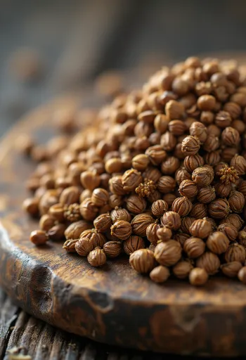 木製の表面に置かれた乾燥アニスシード、自然な風合い