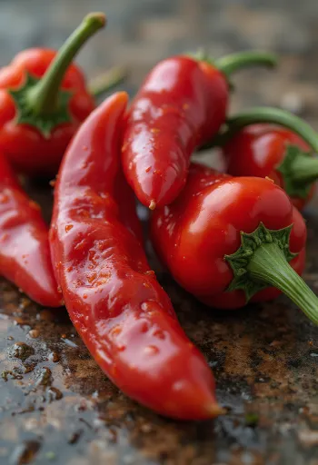 木製ボード上の新鮮な赤唐辛子、丸ごととスライス