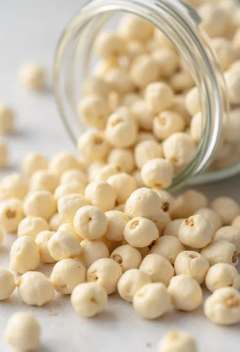 小皿に入ったホワイトペッパーの粒と粉末、木製テーブルの上