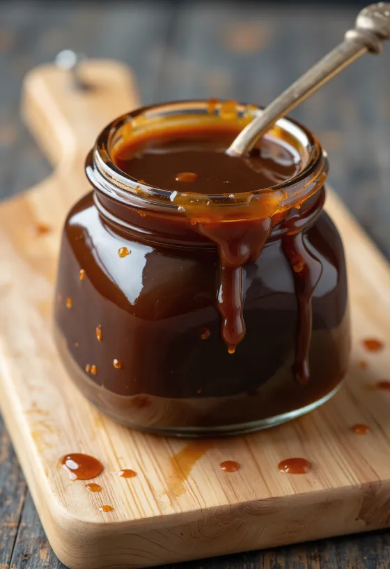 小鉢に入った海鮮醤と、周囲に配置された発酵大豆、五香粉、ニンニク、酢、胡麻油