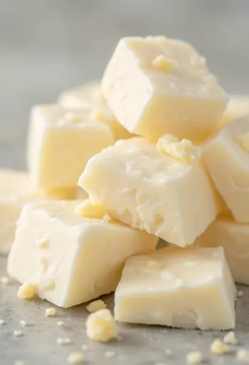 製菓用カカオバター：塊、削り、溶かした状態の3種