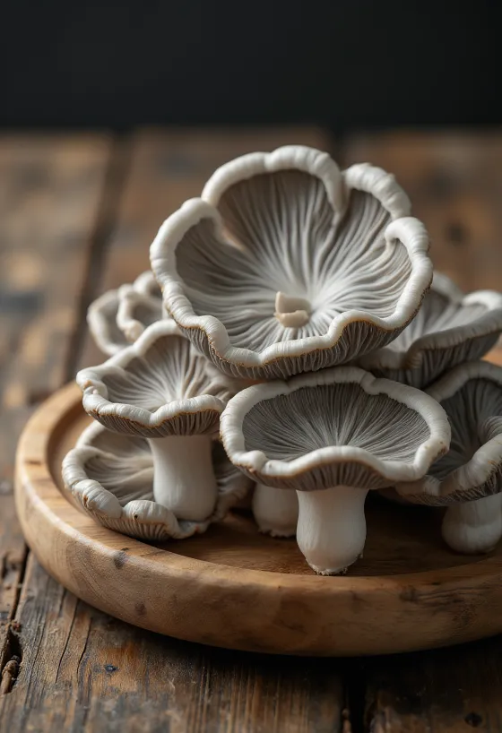 調理用に下処理されスライスされたヒラタケ