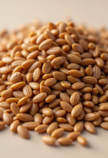 木製の小皿に入った茶色いアマニ（フラックスシード）と散らばった種