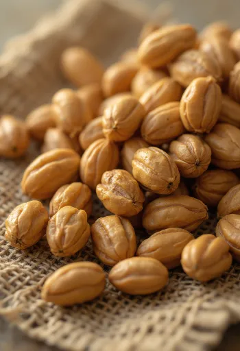 カッティングボード上の乾燥タイガーナッツ（チュファ）の塊茎