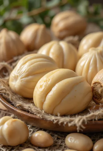 木製のテーブルに置かれたクリーミーなピリナッツ