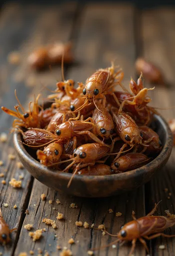 調理用に下処理された新鮮な食用コオロギ