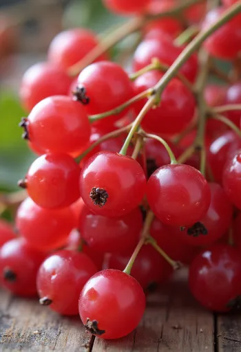 ボウルとテーブルに置かれた新鮮なレッドカラントの房、自家製ジャムと共に