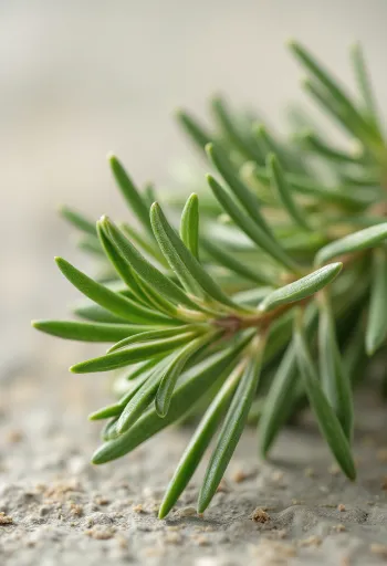 木製の表面に置かれた乾燥ローズマリーの葉と粉末スパイス