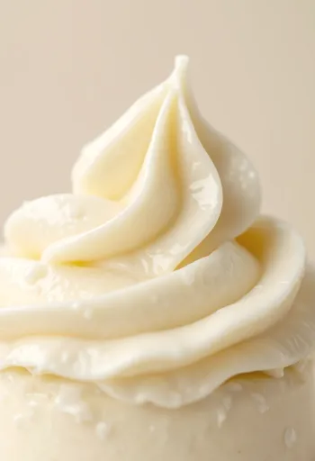 ガラスボウルに入ったクリーミーなバタークリームと、スパチュラで塗り広げられた様子