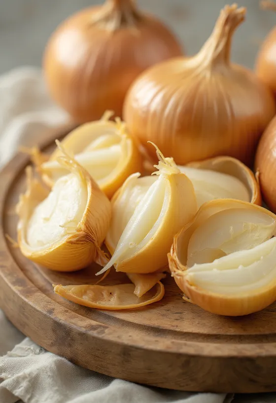 ラスティックな表面上の丸ごとおよびスライスされた赤玉ねぎ