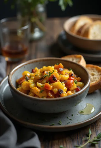 盛り付けられたBBQ焼き野菜のパテ