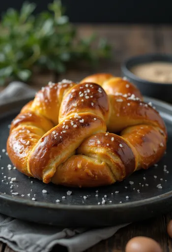 盛り付けられたさつまいものプレッツェル