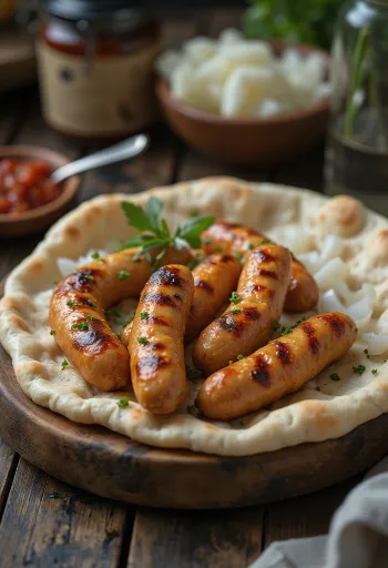 クラシック・チェヴァプチチ、焼きたての美しい黄金色、ピタパンと共に