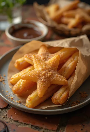 クラシックなチュロス、シナモンシュガーをまぶした揚げたて