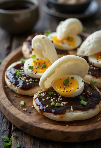 味噌だれ焼きナスを挟んだ米ナスの味噌田楽バオ
