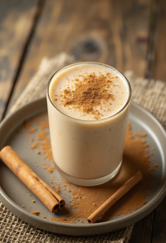 グラスに入ったシナモンとジンジャーのスムージー