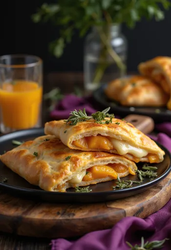 焼きたてのかぼちゃのカルツォーネ