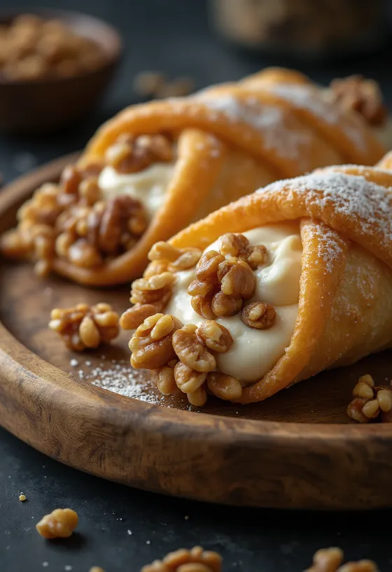 盛り付けられたくるみのカンノーリ