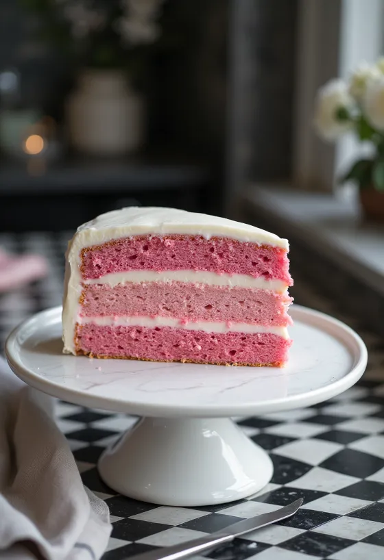 グラデーションの層を持つオンブルケーキ