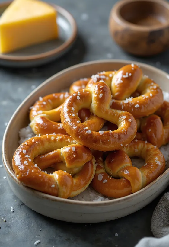 盛り付けられたミニプレッツェル