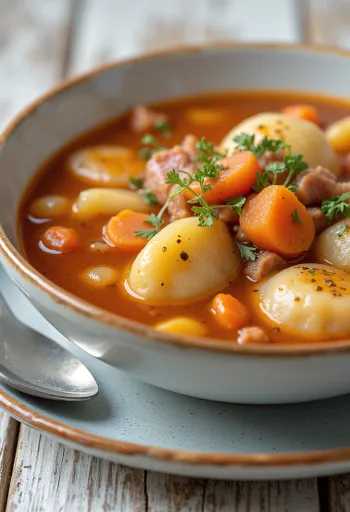 野菜とパプリカで豊かに味付けされた偽グヤーシュ