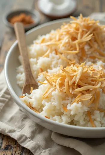 ココナッツライスの盛り付け