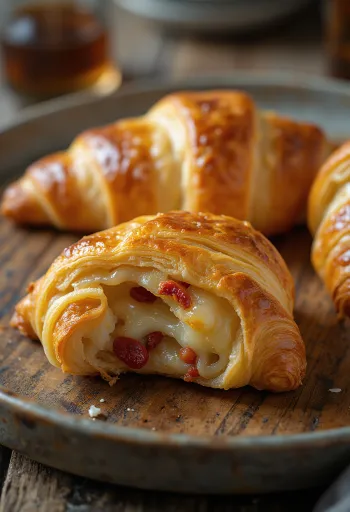 盛り付けられたチョリソのクロワッサン