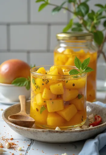 瓶に入ったアチャール（インド風漬物）