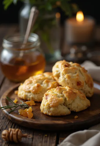砂糖漬けジンジャーのスコーンの盛り付け