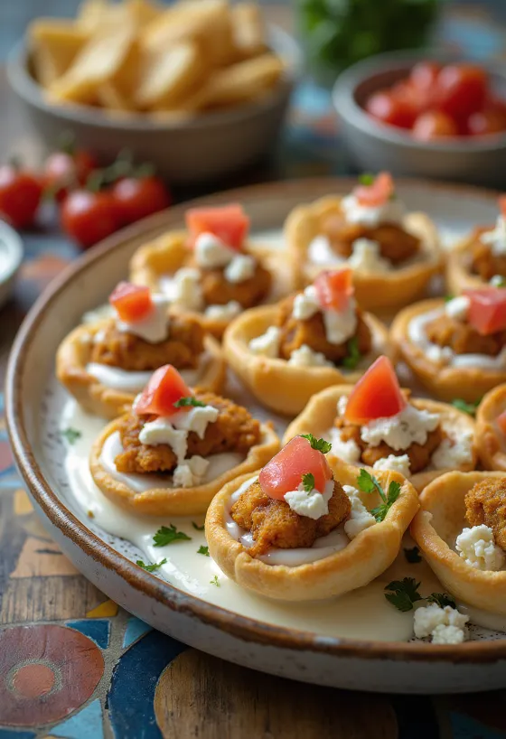 鶏肉と新鮮な野菜のミニピタ・バイツ