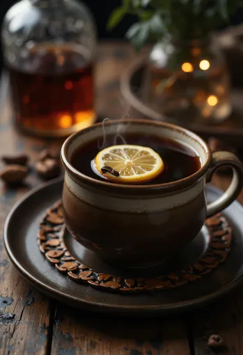 グラスに注がれたラムティー