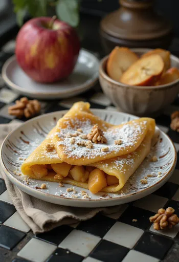 リンゴのフィリングを添えたシュトゥルーデル・クレープ