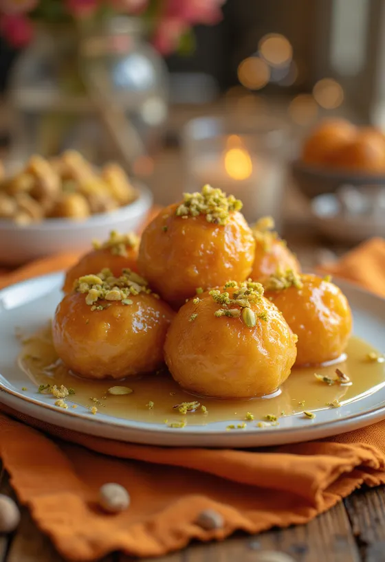 シロップを絡めたエジプトのドーナツ、ザラビア