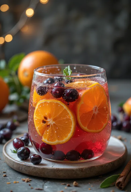 グラスに入ったスパイシーエルダーフラワーパンチ