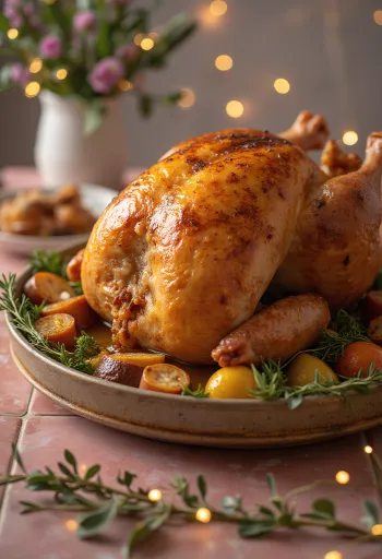 オーブンで焼いた詰め物入りターキー、カリカリの皮と豊かな詰め物がある