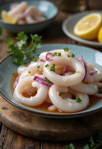 瓶に入ったイカリングのピリ辛ピクルス