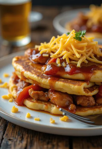 盛り付けられたBBQソースのクレープ