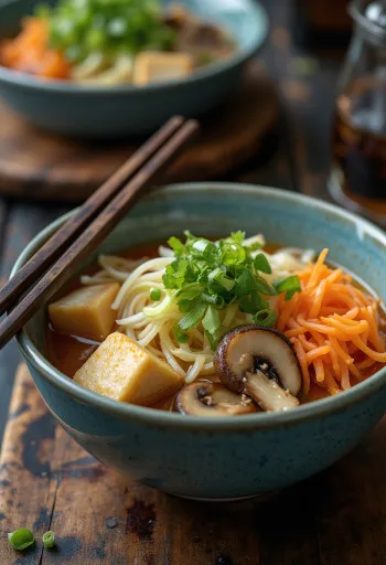 あっさり野菜スープに豆腐と卵を添えた京都風ラーメン
