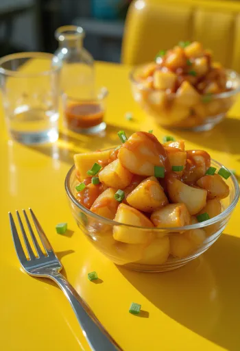 盛り付けられたBBQマスタードポテトサラダ