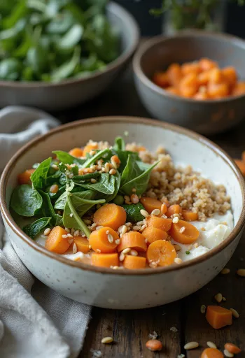 盛り付けられたセロリアッククリームのブッダボウル