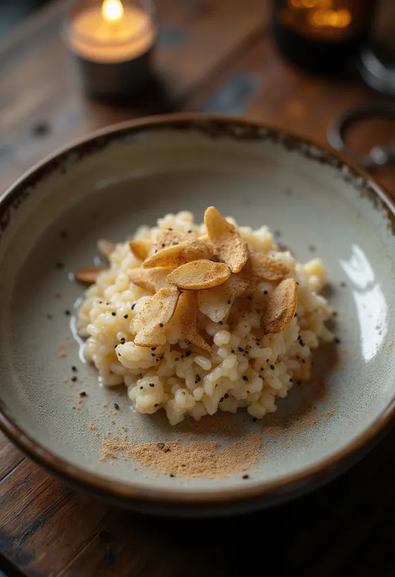 アーモンドとチアシードのライスプディング