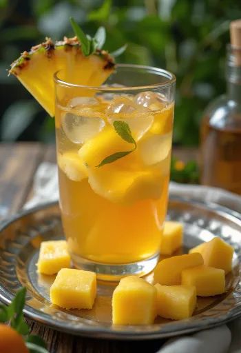 グラスに注がれたトロピカルフルーツティー