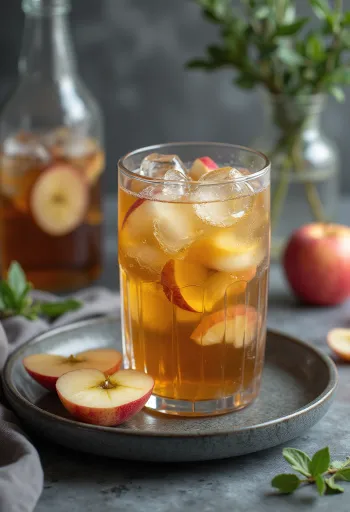 提供されたてのミントアップルアイスティー