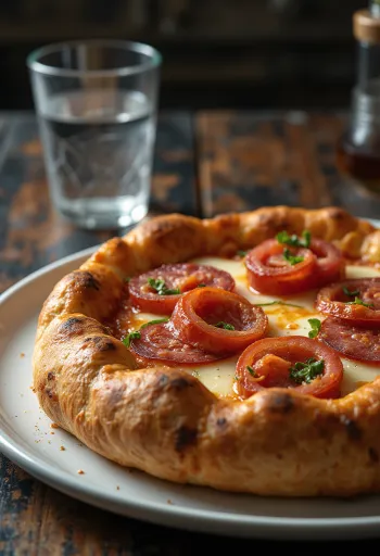 スパイシーなサラミを使った耳までチーズのディアボラピザ