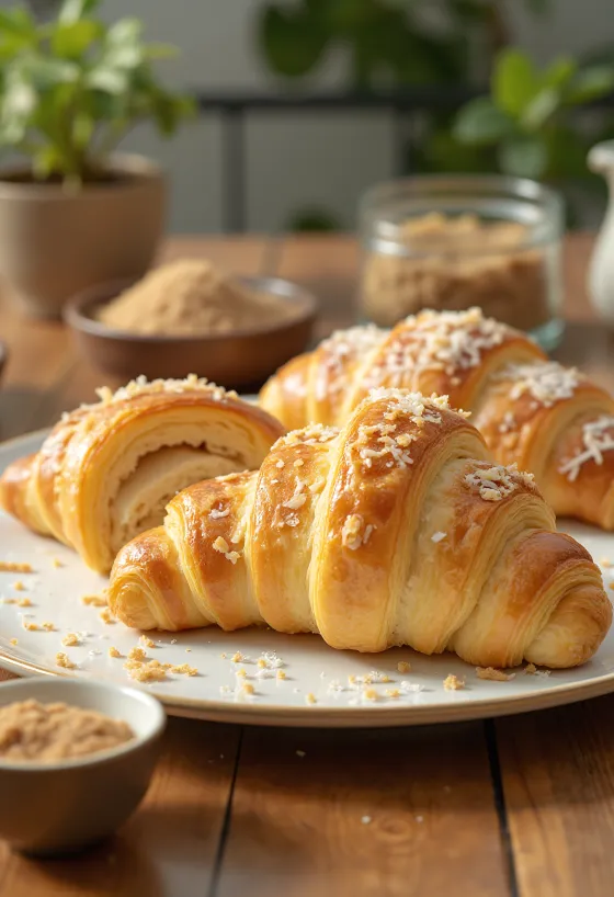 焼きたてのタイ風ココナッツミルクのクロワッサン