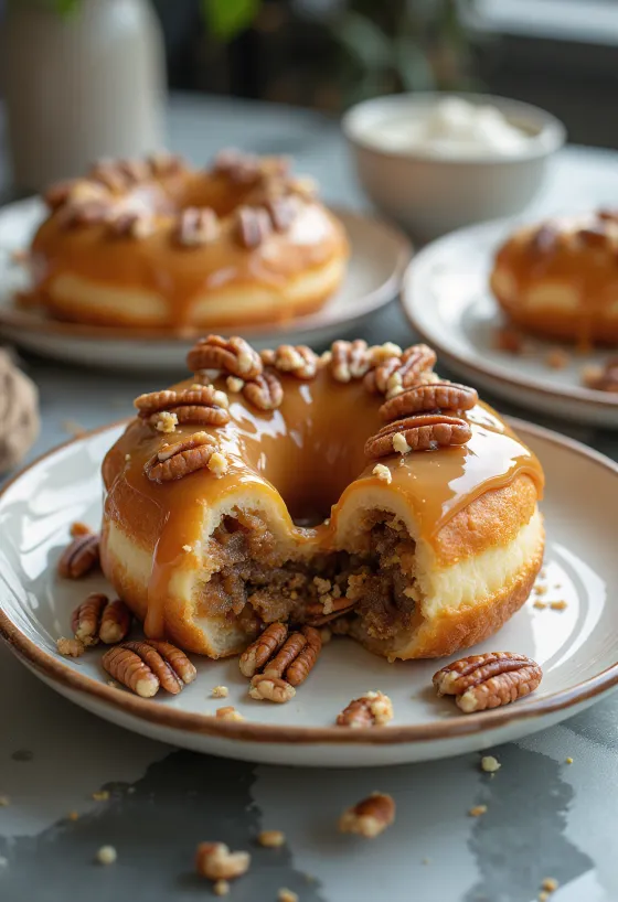 揚げたてのピーカンパイ・ドーナツ