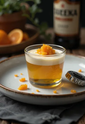 盛り付けられたビールのパンナコッタ