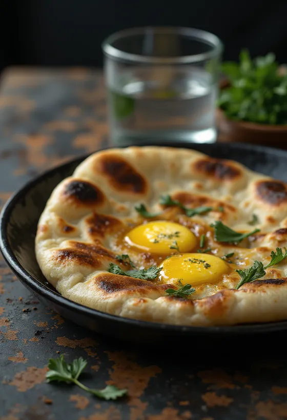 盛り付けられたクラシックナン