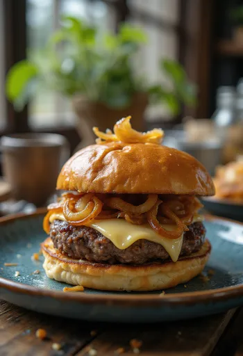 ジューシーなパティととろけるプロボローネチーズのプロボローネチーズバーガー