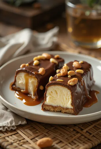 スニッカーズ・アイスクリームバーの盛り付け